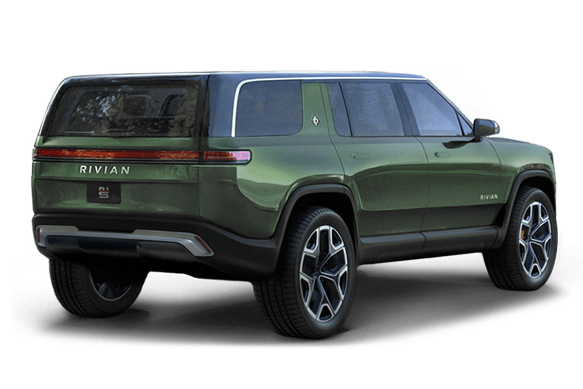 Rivian R1S, vista posteriore