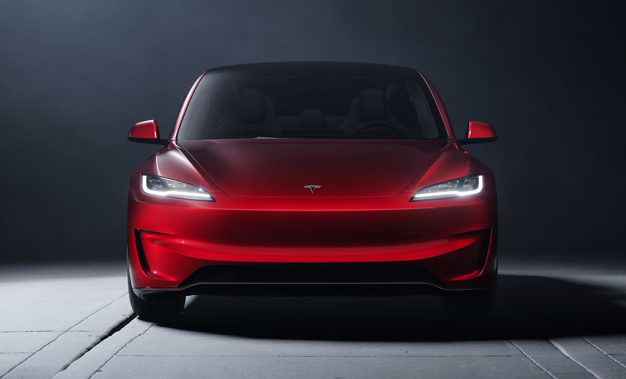 Tesla Model 3, vista frontale