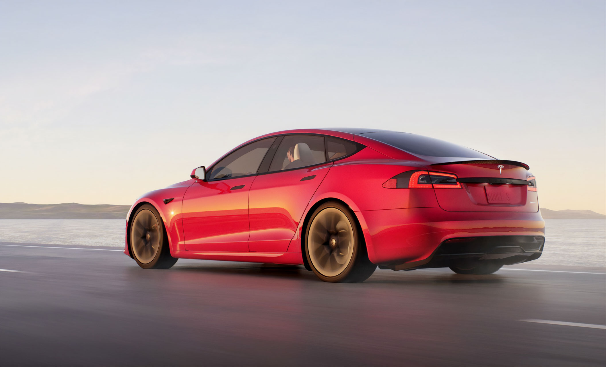 Tesla Model S, vista posteriore