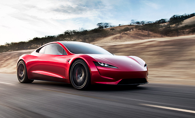 Tesla Roadster 2025, laterale